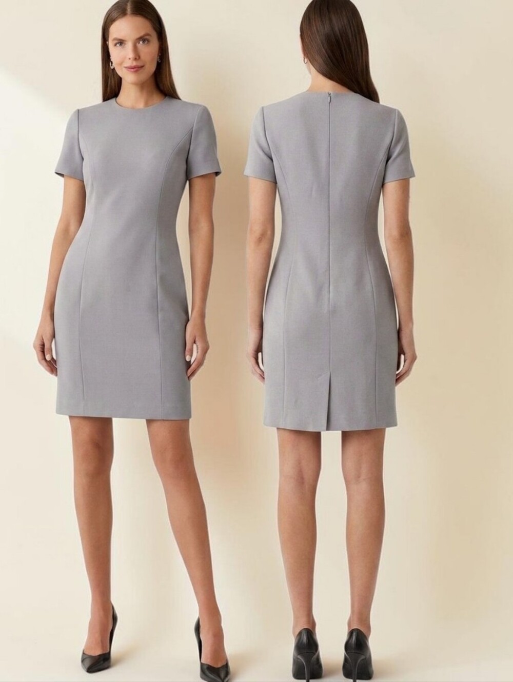 RICKIE FREEMAN TERI JON 100% Wool Sheath Dress - Size 4